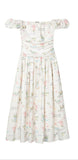 Letter Floral One Shoulder Pleated Waist Dress image 5