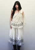 Tencel Embroidered Strap Tank Fold Skirt Set image 4