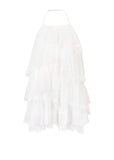 Halter loose layered little white dress