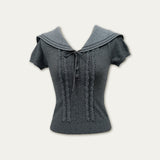 Disordered Girlのネイビーカラーグレーレースセット