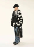 Random code sweater cardigan oversize