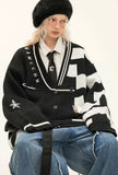 Random code sweater cardigan oversize