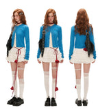 レースの長袖ニットカーディガン