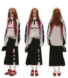 レースカラーセータートップス ゆったり 長袖