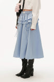 Cake layered pocket skirt long skirt