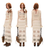 Three-dimensional woolen decorative skirt long