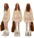 キャットフェアアイルセータードレスショートミンクコートハイエンド