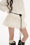 Rose collar lace long-sleeved shirt dress