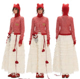 Hoodie fleece striped sweater all-match zipper knitted jacket