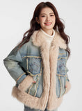 Fuzzy Star Denim Coat