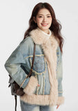 Fuzzy Star Denim Coat