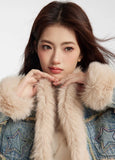 Fuzzy Star Denim Coat