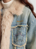 Fuzzy Star Denim Coat
