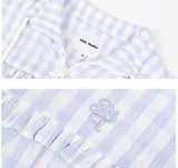 チェック柄刺繍ジャケット&レーススカートセット