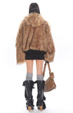 Reversible fur hooded warm jacket