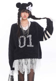 Digital Mink Lace Trim Sweater