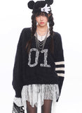 Digital Mink Lace Trim Sweater