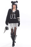 Digital Mink Lace Trim Sweater