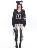 Digital Mink Lace Trim Sweater