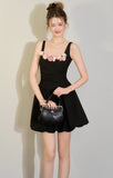 Black Floral Tulle Suspender Dress