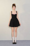 Black Floral Tulle Suspender Dress
