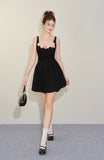 Black Floral Tulle Suspender Dress