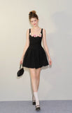 Black Floral Tulle Suspender Dress
