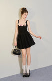 Black Floral Tulle Suspender Dress