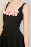 Black Floral Tulle Suspender Dress