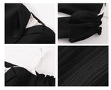 One-Shoulder Striped Layered Suit Dress