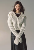 Alpaca wool knitted sweater high collar top jacket