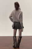 Alpaca wool knitted sweater high collar top jacket
