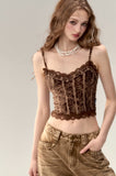 Heavy velvet lace camisole tops and bottoming shirts