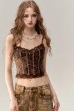 Heavy velvet lace camisole tops and bottoming shirts