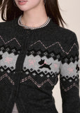 Fair Isle style puppy sweater cardigan knitted sweater top