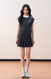 Simple slim vest bottoming shirt college style skirt suit