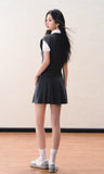 Simple slim vest bottoming shirt college style skirt suit