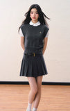 Simple slim vest bottoming shirt college style skirt suit