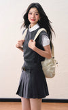 Simple slim vest bottoming shirt college style skirt suit