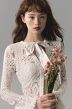 Heavy lace top + long skirt high-end two-piece suit
