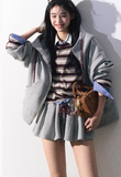 Miu-Inspired Baseball Jacket Skirt Set
