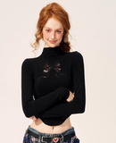 Bow lace sweet spicy T-shirt women tops