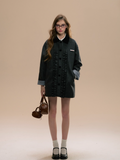 Retro College Dark Gray Wool Coat