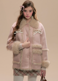 Retro Powder Mist Faux Fur Coat