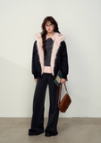 Reversible Black & Pink Faux Fur Parka