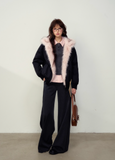 Reversible Black & Pink Faux Fur Parka