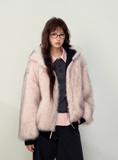 Reversible Black & Pink Faux Fur Parka