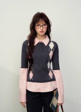 Early Spring Campus Lovers Knitted Sweater Bottoming Shirt