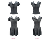 Disordered Girlのネイビーカラーグレーレースセット