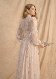 Chiffon Long-Sleeve Maxi Dress